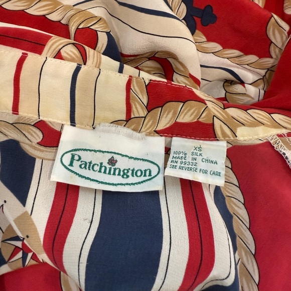 Patchington 100% Silk Button Up Blouse (XS) - Picture 5 of 5